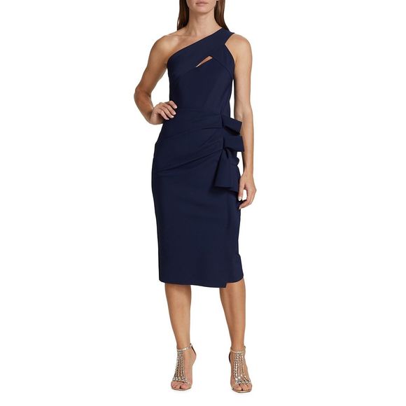 NWT Chiara Boni La Petite Robe Alteriah One-Shoulder Cocktail Dress Size 6 $795 - Picture 2 of 10